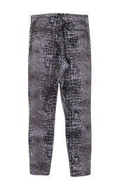 Current Boutique-L'Agence - Olive & Silver Print Wax Coated Skinny Pants Sz 0