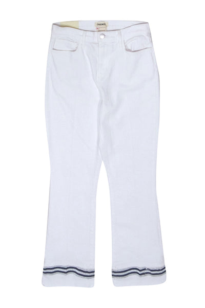 Current Boutique-L'Agence - White Denim Jeans w/ Ribbon Hem Detail Sz 2