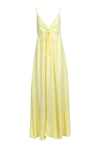 Current Boutique-L'Agence - Yellow Sleeveless Drawstring Waist Maxi Dress Sz L