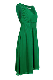 Current Boutique-L.K. Bennett - Green Sleeveless Ruched Waist Midi Dress Sz 12