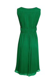 Current Boutique-L.K. Bennett - Green Sleeveless Ruched Waist Midi Dress Sz 12