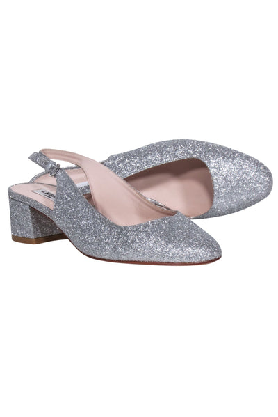 Current Boutique-L.K.Bennett - Silver Glitter Slingback Heels Sz 8