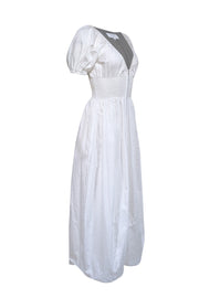 Current Boutique-La Ligne - Ivory Smocked Waist Zipper Front Dress Sz XS