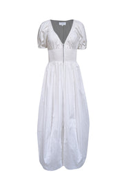 Current Boutique-La Ligne - Ivory Smocked Waist Zipper Front Dress Sz XS