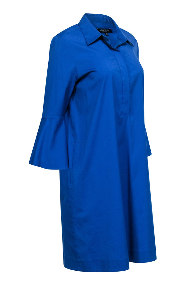 Current Boutique-Lafayette 148 - Blue Collared Shirt Dress Sz M