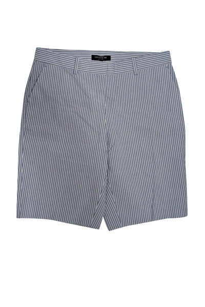 Current Boutique-Lafayette 148 - Blue & White Striped Seersucker Shorts Sz 2