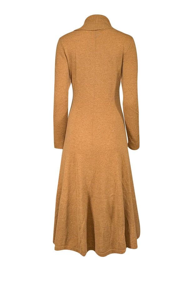 Current Boutique-Lafayette 148 - Camel Brown Cashmere Turtleneck Dress Sz S