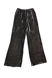 Current Boutique-Lafayette 148 - Dark Grey Velvet Wide Leg Pants Sz 6