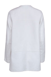 Current Boutique-Lafayette 148 - Ivory Textured Open Front Jacket Sz M