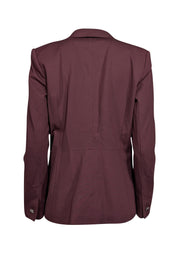 Current Boutique-Lafayette 148 - Maroon Zipper Pocket Blazer Sz 6