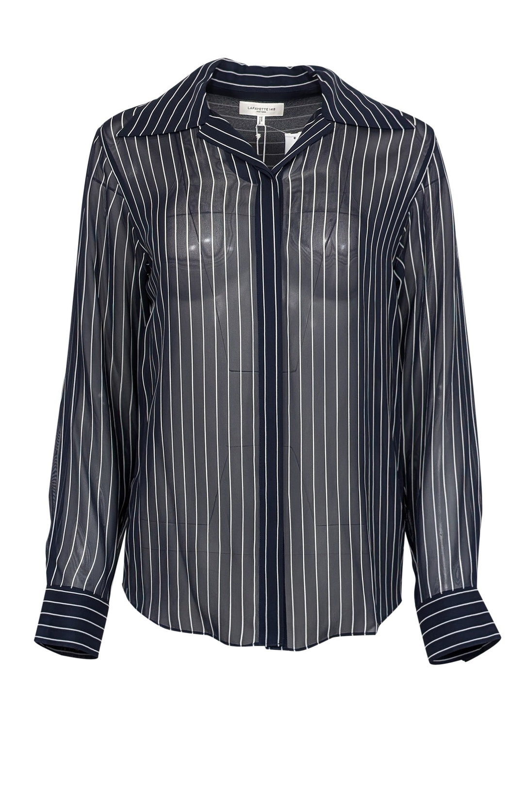 Lafayette 148 striped long sleeve blouse orders