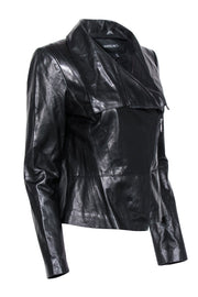 Current Boutique-Lafayette 148 - Moto Zipped Leather Jacket Sz 6