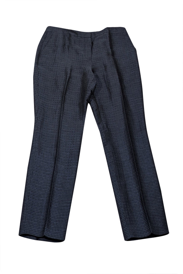 Current Boutique-Lafayette 148 - Navy Herringbone Dress Pants Sz 10