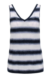 Current Boutique-Lafayette 148 - Navy & White Ombre Striped Tank Sz S