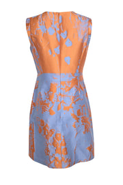 Current Boutique-Lafayette 148 - Orange & Blue Sleeveless Cocktail Dress Sz 10