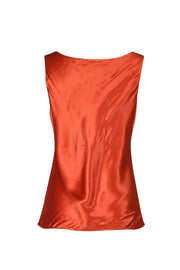 Current Boutique-Lafayette 148 - Orange Sleeveless Silk Blouse Sz 6