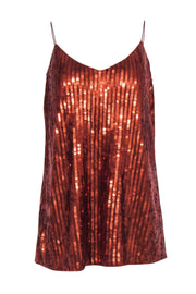 Current Boutique-Lafayette 148 - Rust Brown Sequin Tank Sz M