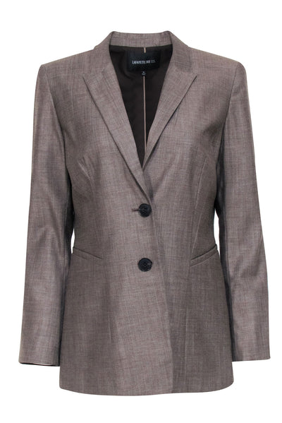 Current Boutique-Lafayette 148 - Taupe Wool Blend Two Button Blazer Sz 8