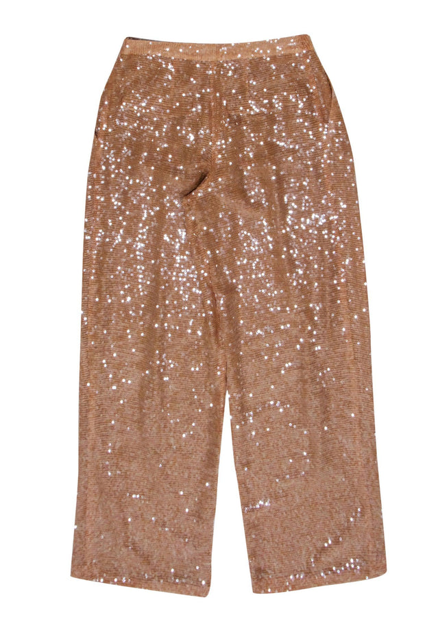 Current Boutique-Lapointe - Beige Iridescent Sequin Pants Sz 4