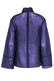 Current Boutique-Lapointe - Dark Purple Silk Sheer Zipper Back Top Sz 6