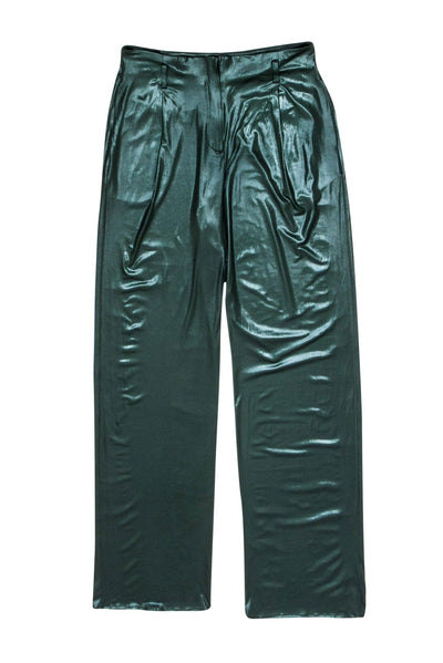 Current Boutique-Lapointe - Green Iridescent Straight-Leg Pants Sz 4