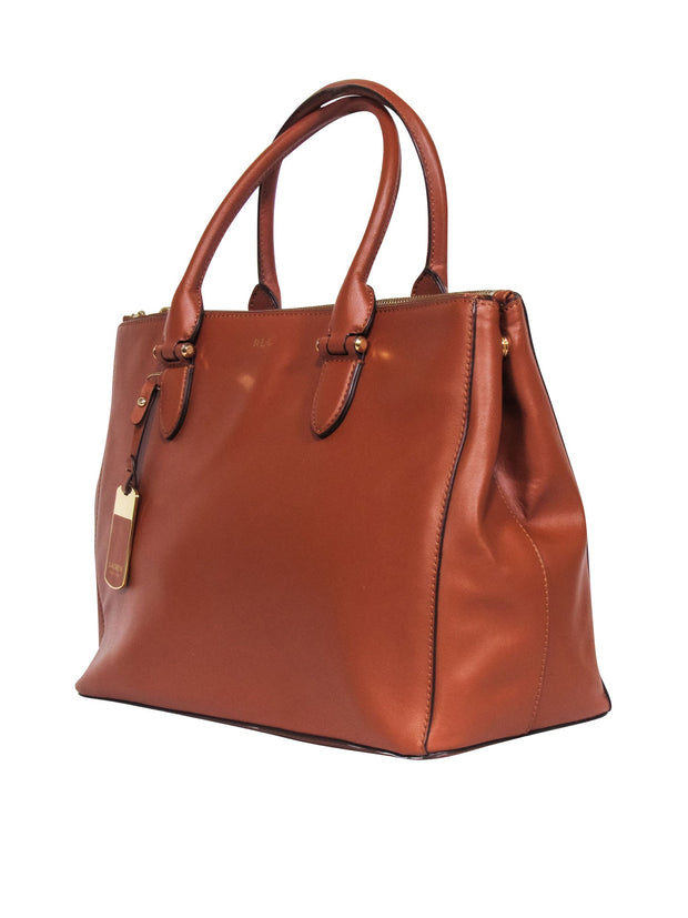 Current Boutique-Lauren Ralph Lauren - Tan Leather Large Tote Bag