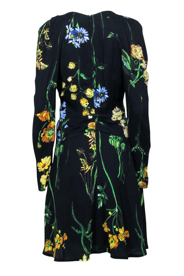 Current Boutique-Lela Rose - Black & Multi Color Floral Print Dress Sz 6
