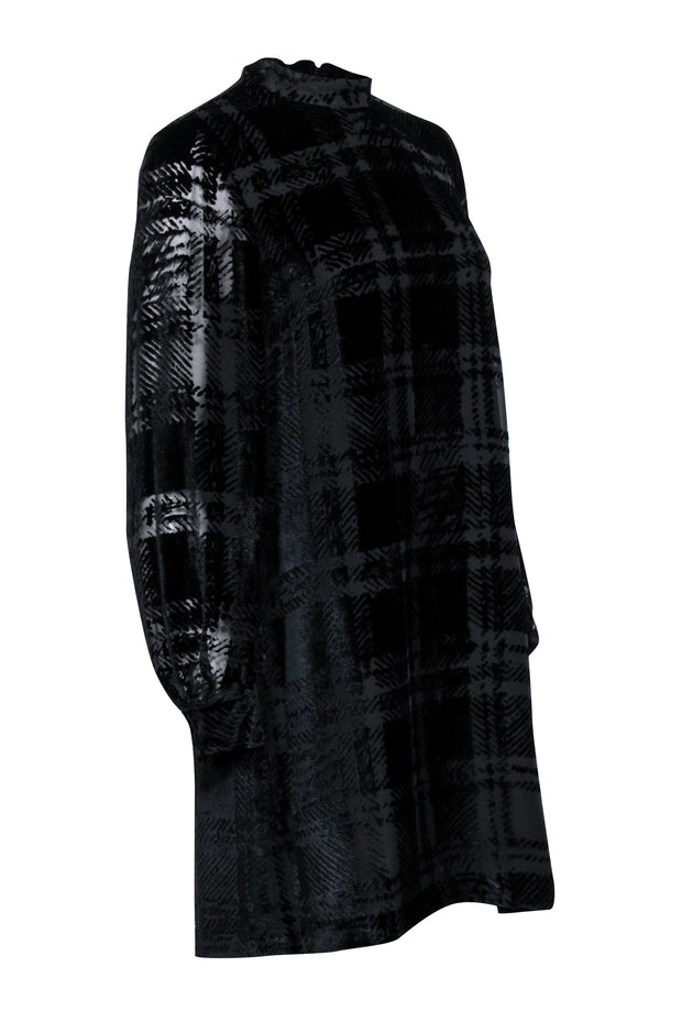 Current Boutique-Lela Rose - Black Velvet Mockneck Dress Sz 6