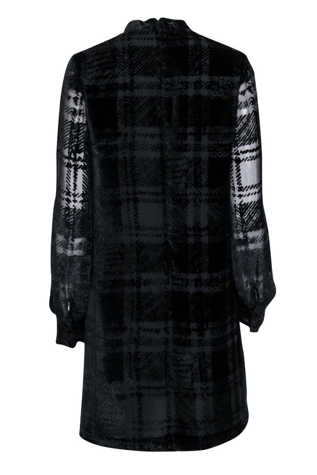 Current Boutique-Lela Rose - Black Velvet Mockneck Dress Sz 6