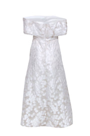 Current Boutique-Lela Rose - Ivory Floral Strapless Off-the-Shoulder Dress Sz 8
