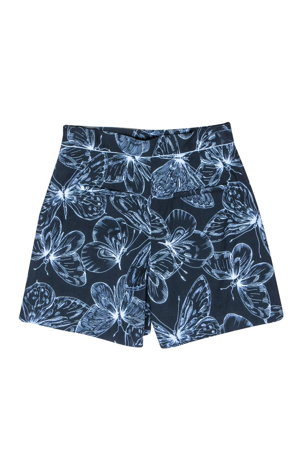 Current Boutique-Lela Rose - Navy & Baby Blue Butterfly Shorts Sz 10