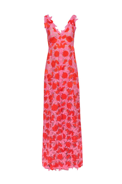Current Boutique-Lela Rose - Pink & Orange Print Formal Dress Sz 6
