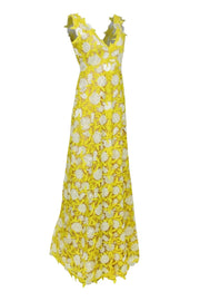 Current Boutique-Lela Rose - Yellow & White Lemon Print Formal Dress Sz 6