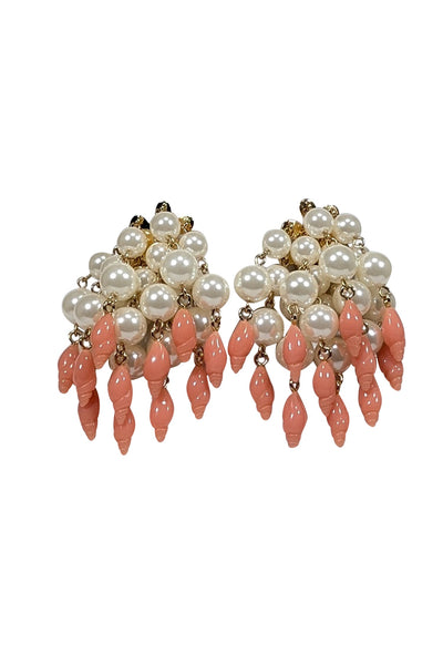 Current Boutique-Lele Sadoughi - Pearl & Orange Shell Dangle Earrings