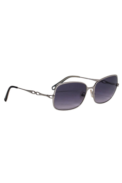 Current Boutique-Les Copains - Silver Frame w/ Dark Blue Lens Sunglasses