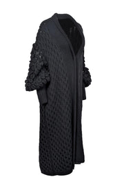 Current Boutique-Letanne - Black 100% Cashmere Open Front Cardigan Sz One Size