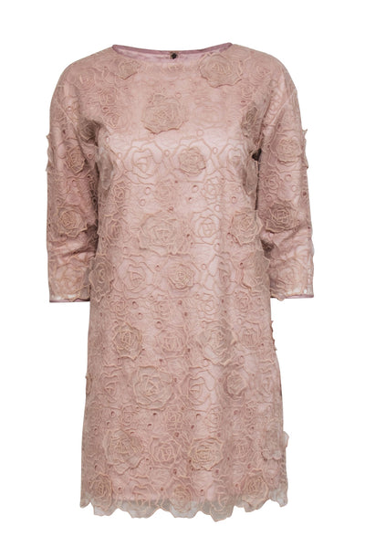 Current Boutique-Leur Logette - Blush Pink Floral Lace Dress Sz 10