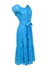 Current Boutique-Lilly Pulitzer - Aqua Blue Eyelet Lace Off The Shoulder Dress Sz S