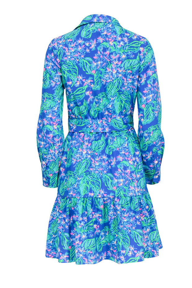 Current Boutique-Lilly Pulitzer - Blue, Green, & Pink Print Button Front Dress Sz 0