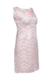 Current Boutique-Lilly Pulitzer - Blush Pink & Gold Metallic Print Sleeveless Dress Sz 2