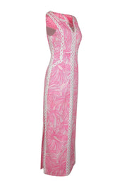 Current Boutique-Lilly Pulitzer - Hot Pink & White Print Sleeveless Maxi Dress Sz 6