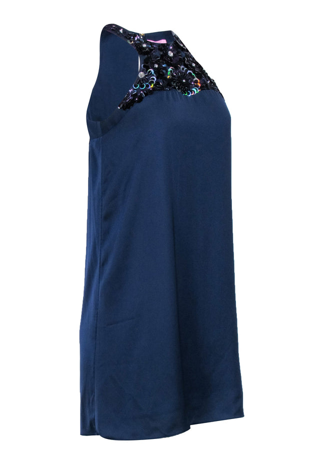 Current Boutique-Lilly Pulitzer - Navy Blue Dress w/ Sequin Neckline Sz XS