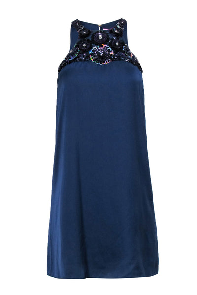 Current Boutique-Lilly Pulitzer - Navy Blue Dress w/ Sequin Neckline Sz XS