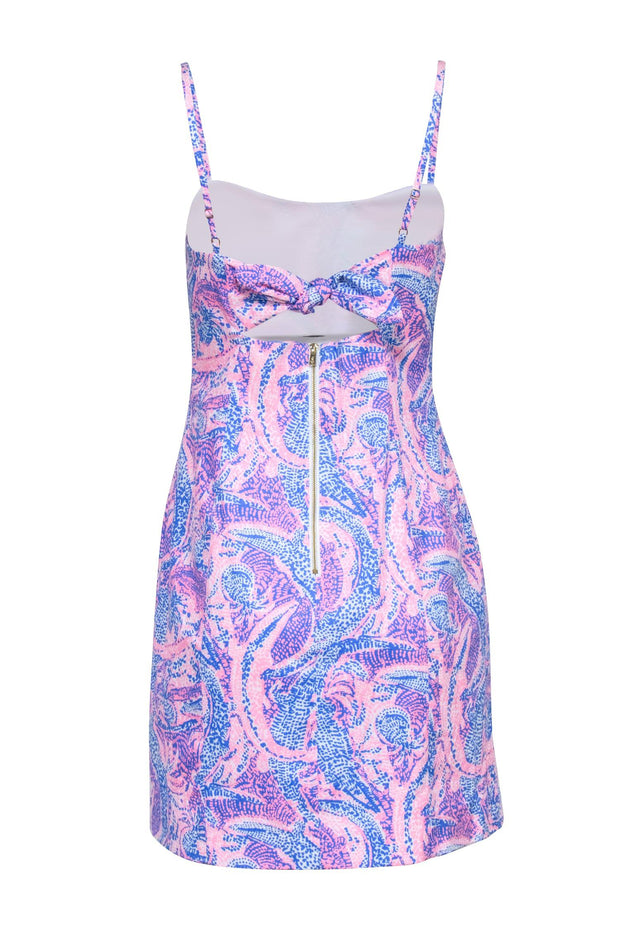 Current Boutique-Lilly Pulitzer - Pink & Blue Alligator & Pineapple Print Sheath Dress Sz 6