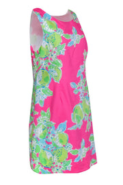 Current Boutique-Lilly Pulitzer - Pink Floral Sleeveless Sheath Dress Sz 12