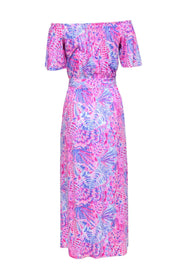 Current Boutique-Lilly Pulitzer - Pink, Lavender, & Blue Print Off The Shoulder Maxi Dress Sz XS