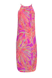 Current Boutique-Lilly Pulitzer - Pink & Neon Orange Abrstrac Print Mid Maxi Dress Sz XXS