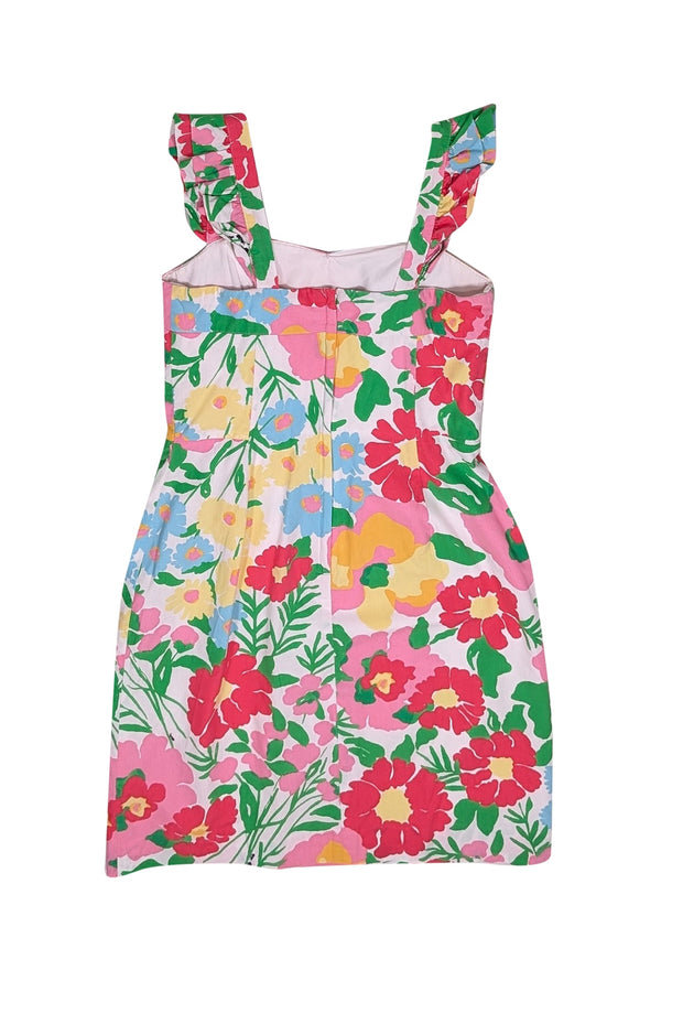 Current Boutique-Lilly Pulitzer - Pink, White, Yellow, Blue & Green Floral Print Sleeveless Mini Dress Sz 0