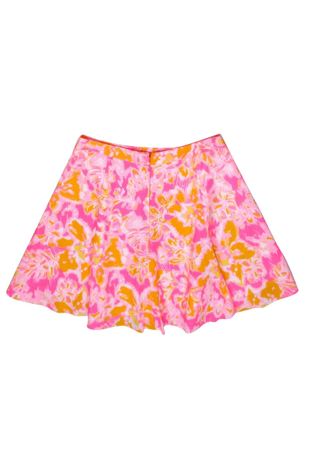 Current Boutique-Lilly Pulitzer - Pink & Yellow Floral Print Circle Skirt Sz 8