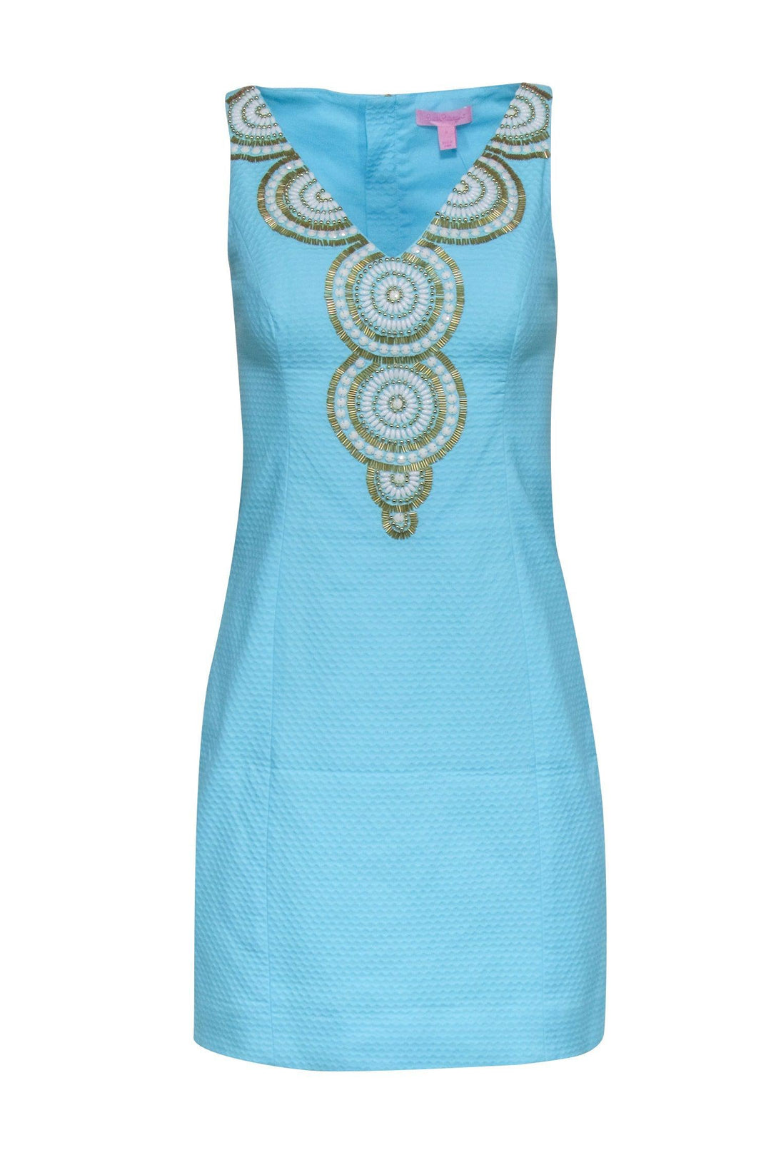 Lilly Pulitzer Bentley Shift Dress Aqua offers Blue Embroidered Size 0